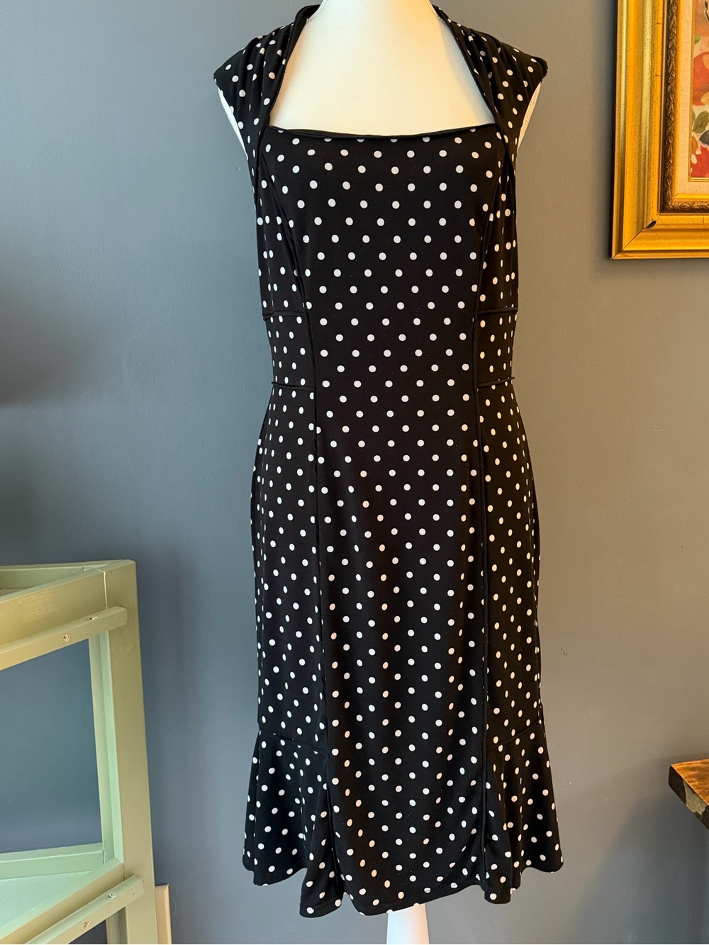Super Cute Black & White Pin Up Girl Coquette Girl Fit-and-Flare Dress